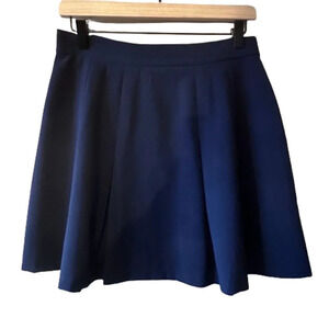 Women's L Monteau Pleated Mini Navy Blue Skirt Preppy Trendy